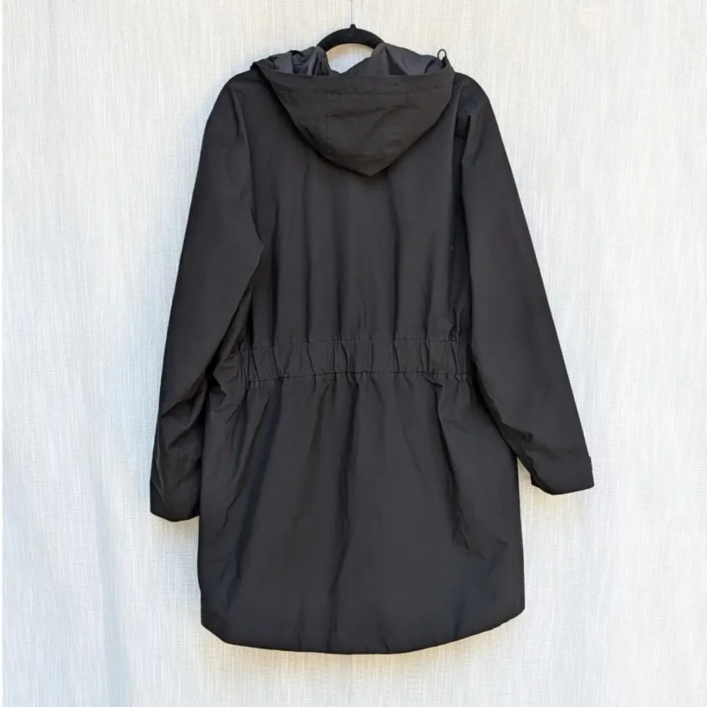The North Face TNF City Breeze Rain Parka Jacket Womens XL Black Hooded - Picture 3 of 13
